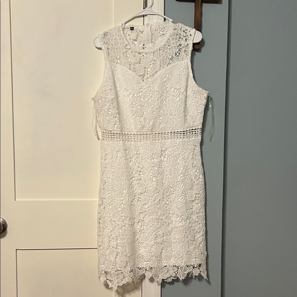 SHEIN White Lace Mini Dress